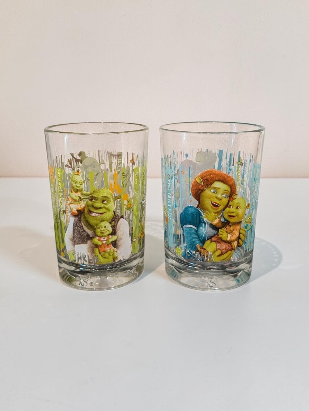 McDonald's Shrek And Fiona Glasses Forever After 2010 Collector's Item
